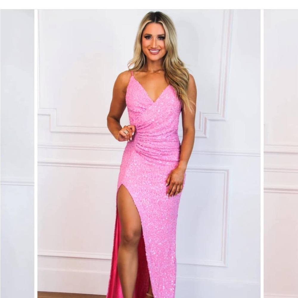 Elegant Pink Sequin Gown